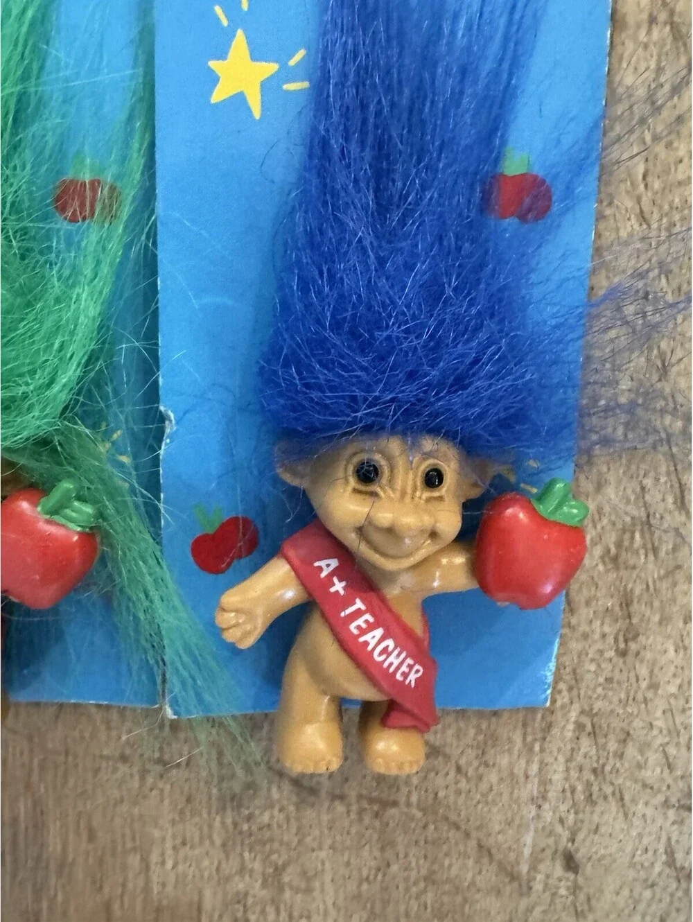 Vintage Best Teacher In School Troll Doll Pins Broach Russ lot of 3